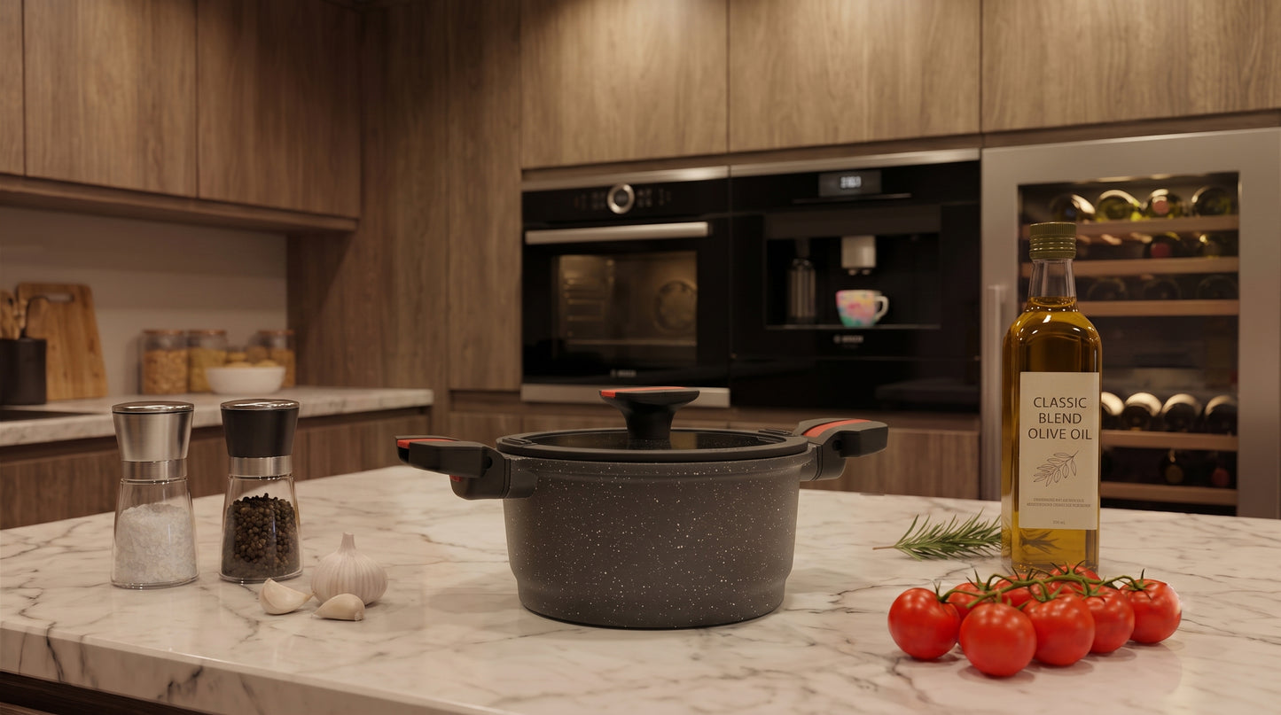 Linnuo® Premium-Line Aluguss Topf mit abnehmbarem Griff 20 cm