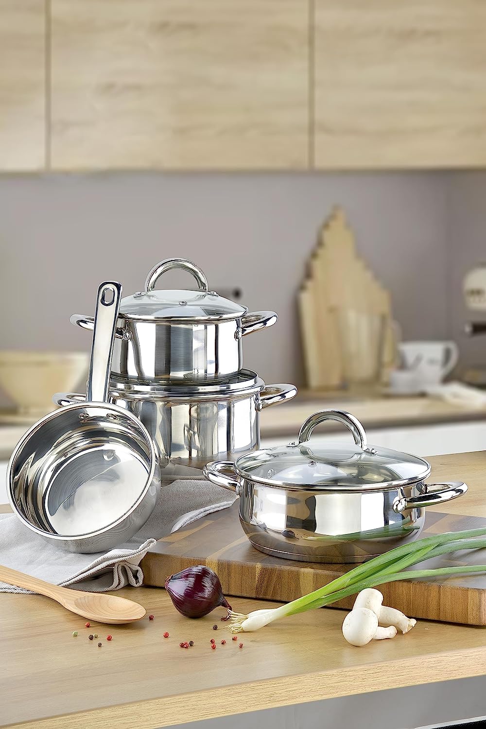 Linnuo® Eco-Line 7 tlg. Edelstahl Topfset