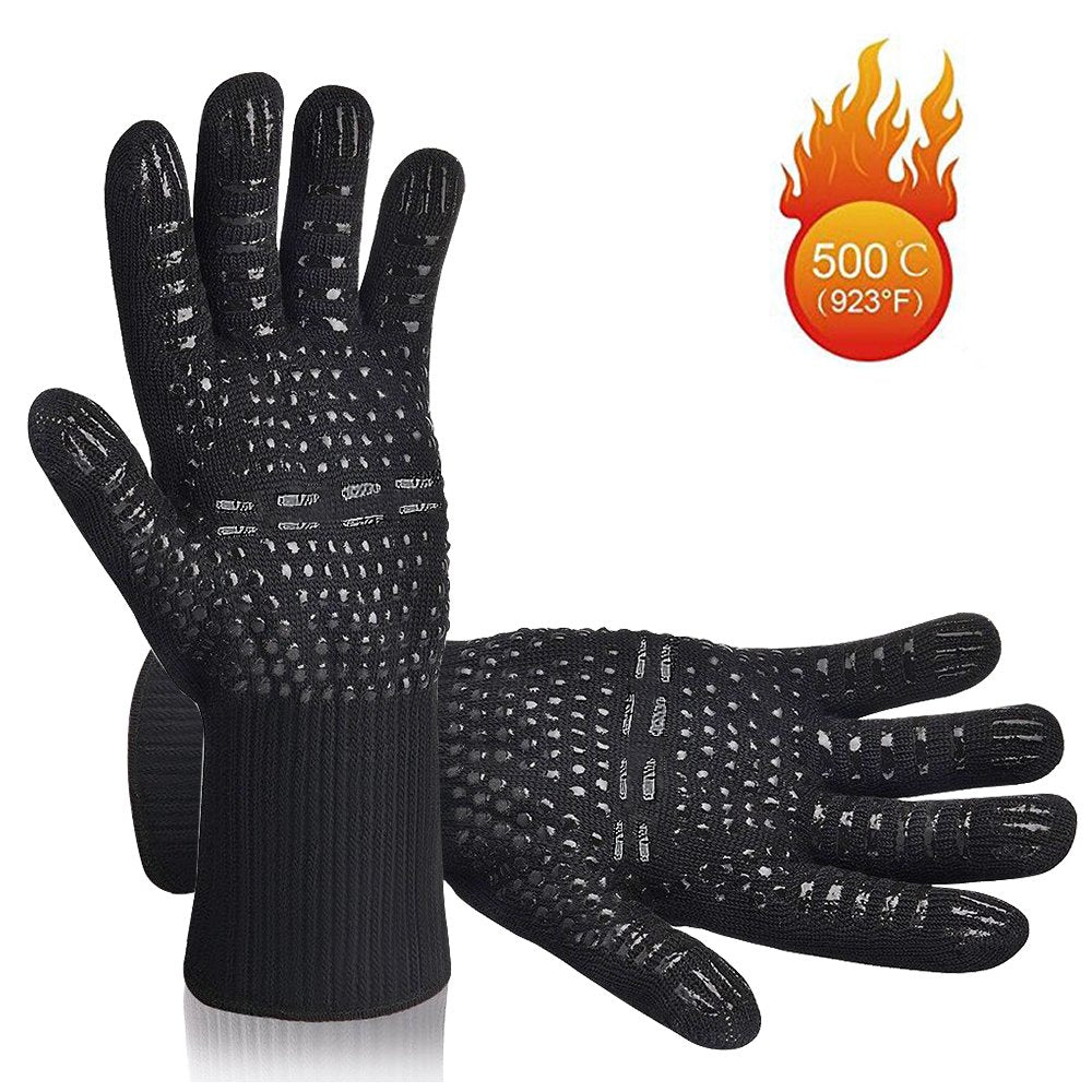 Linnuo® 1 Paar Grillhandschuhe / Ofenhandschuhe, hitzebeständig, 33 cm