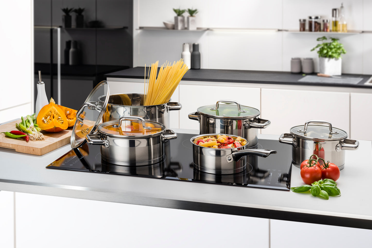 Linnuo® Trend-Line 9 tlg. Edelstahl Topfset