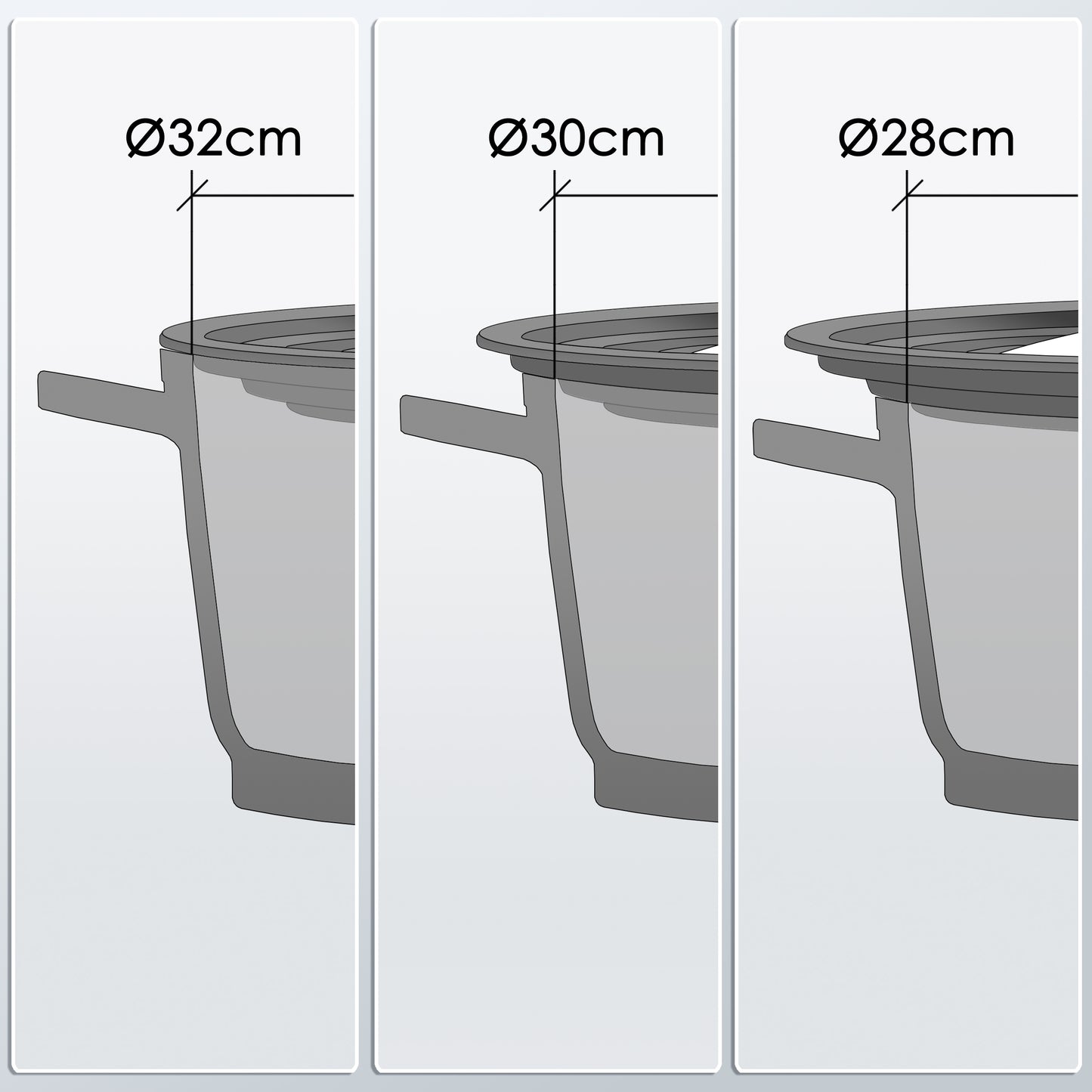 Linnuo® Universaldeckel Topf-/ Pfannendeckel (28-30-32 cm)