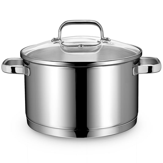 Linnuo® Profi-Line 6 l Edelstahl Topf mit Glasdeckel