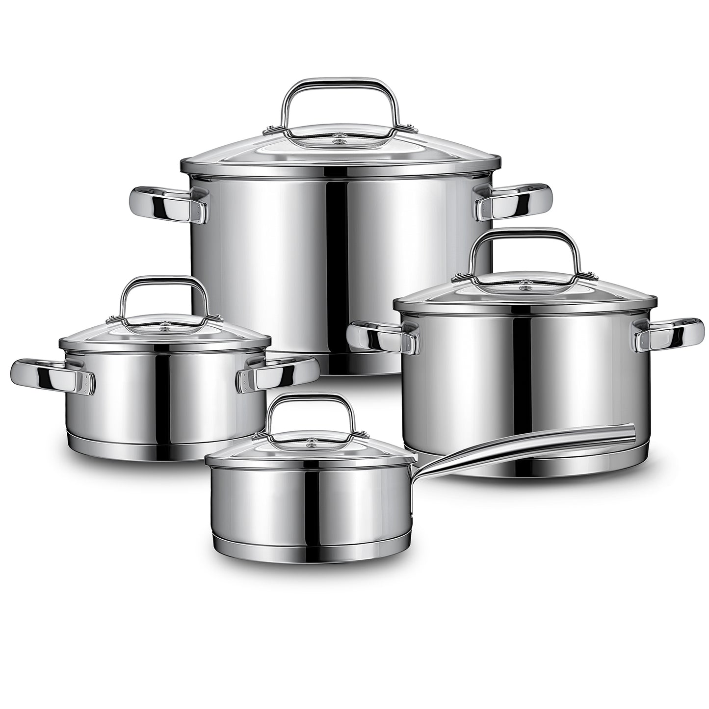 Linnuo® Profi-Line 1,5 l Edelstahl Topf mit Glasdeckel