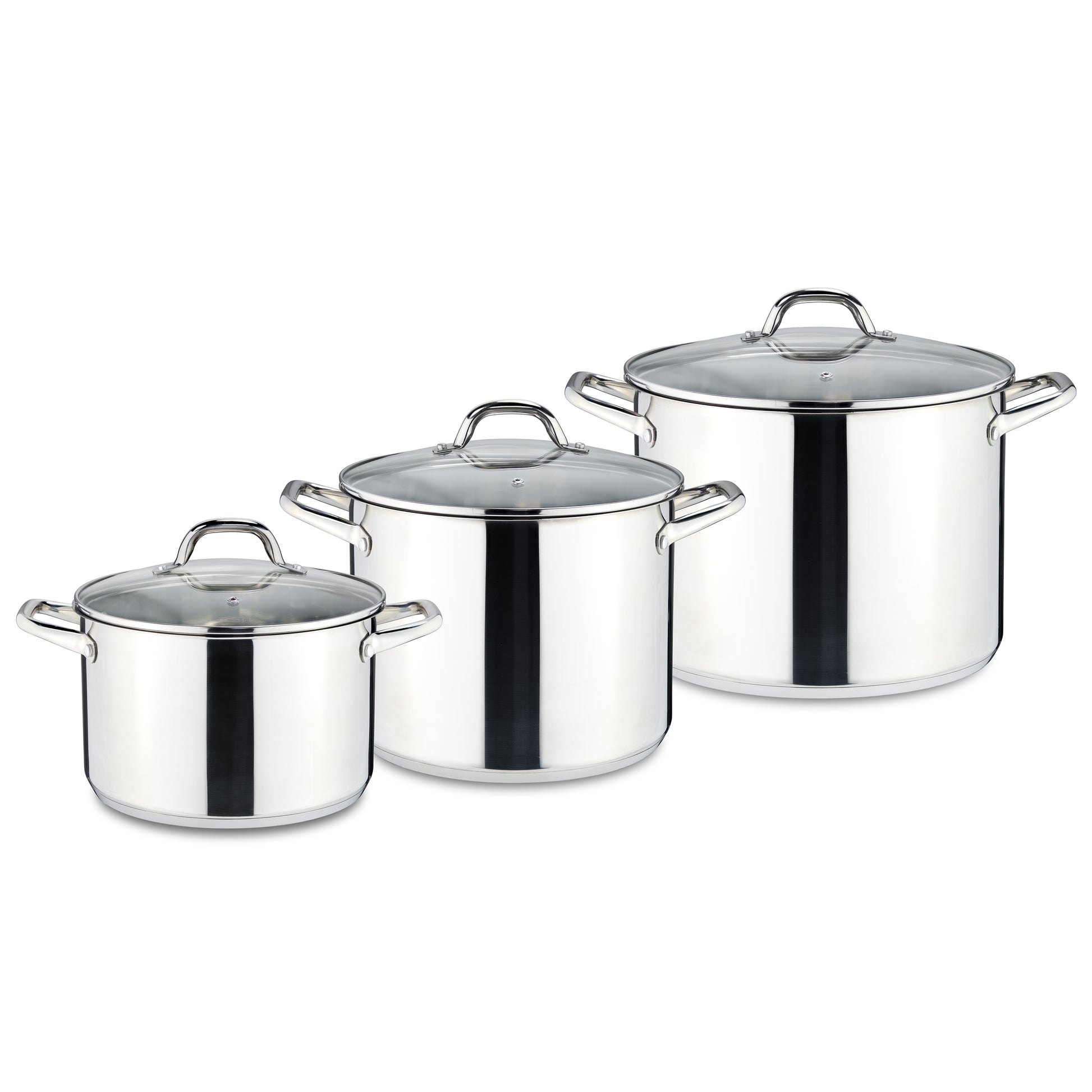 suppe im edelstahltopf aufbewahren Linnuo® Comfort-Line 6,8 l Edelstahl-Topf Glasdeckel Induktion Griff nicht heiß